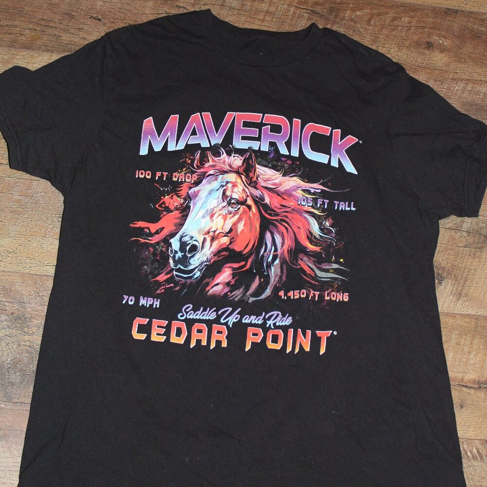 Cedar Point Maverick T-Shirt, Size Large